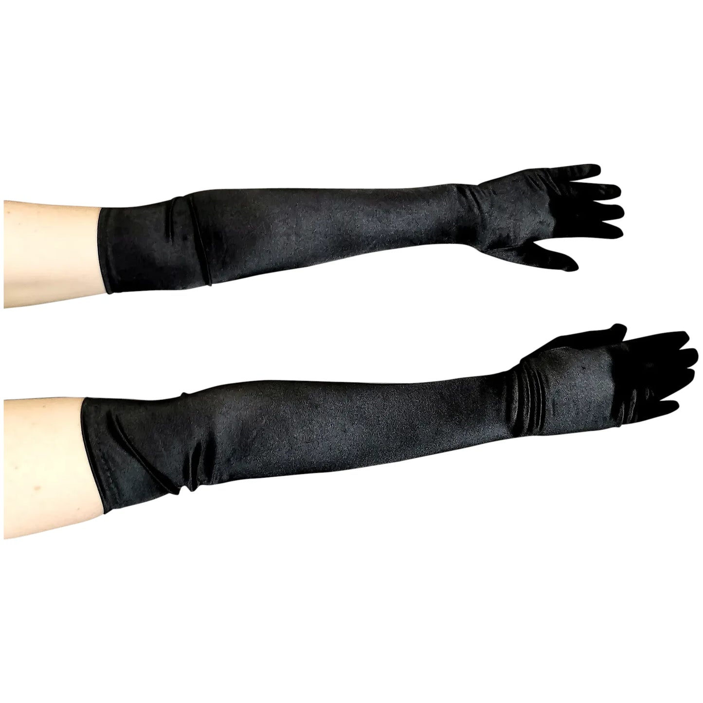 Vintage black long length opera gloves