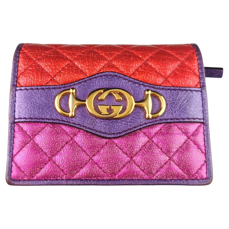 Gucci Zumi Trapuntata Card Case Wallet, multicoloured leather, boxed