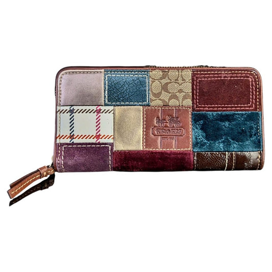 Vintage Coach patchwork leather and suede purse or wallet