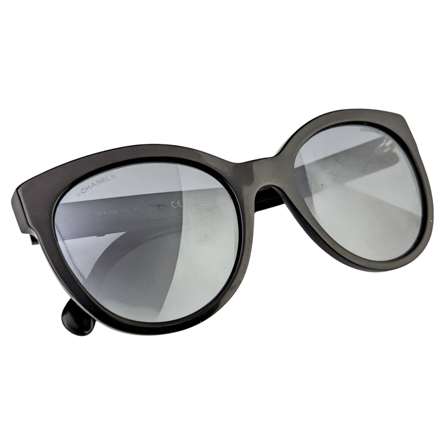 Chanel oversized sunglasses, black, cased
