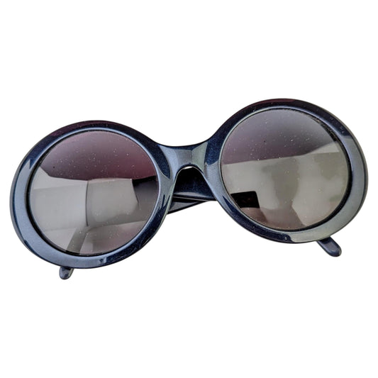 Gucci Oversized Sunglasses, dark blue, gold tone logo, cased