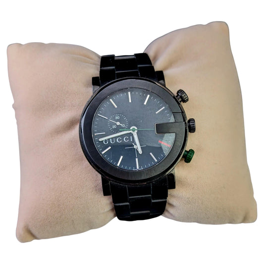 Gucci G Chrono mens black PVD steel Chronograph wristwatch