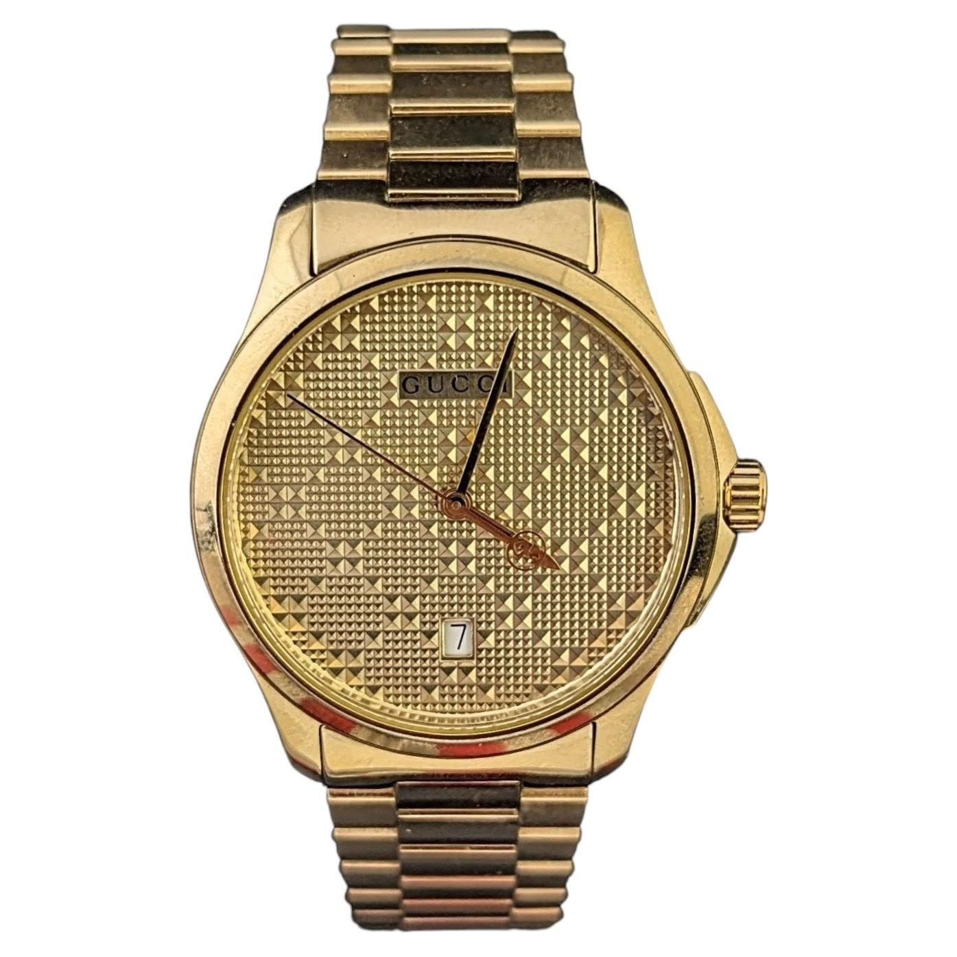 Gucci G-Timeless mens gold plated PVD wristwatch