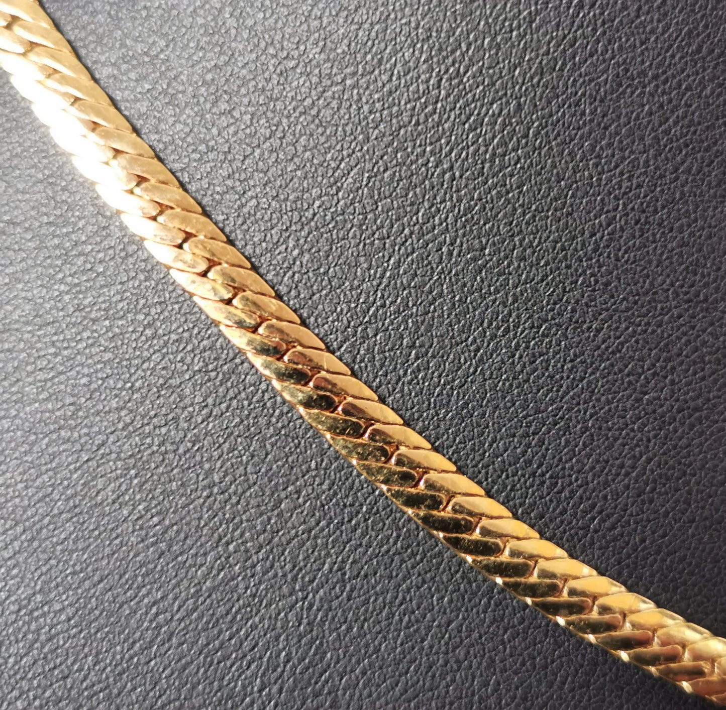 Vintage Swarovski crystal knot necklace, Herringbone link chain