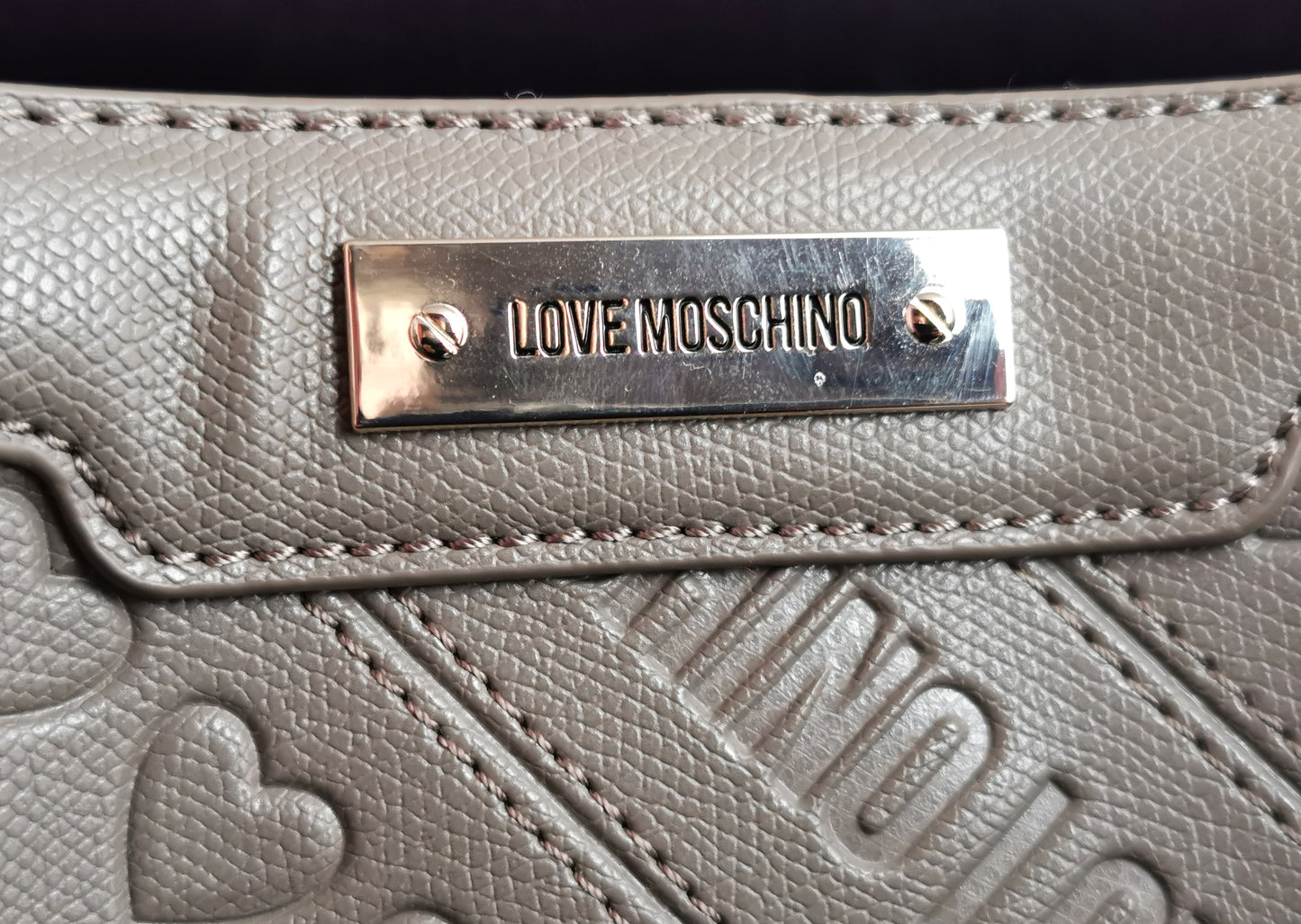 Vintage Love Moschino grey leather tote bag