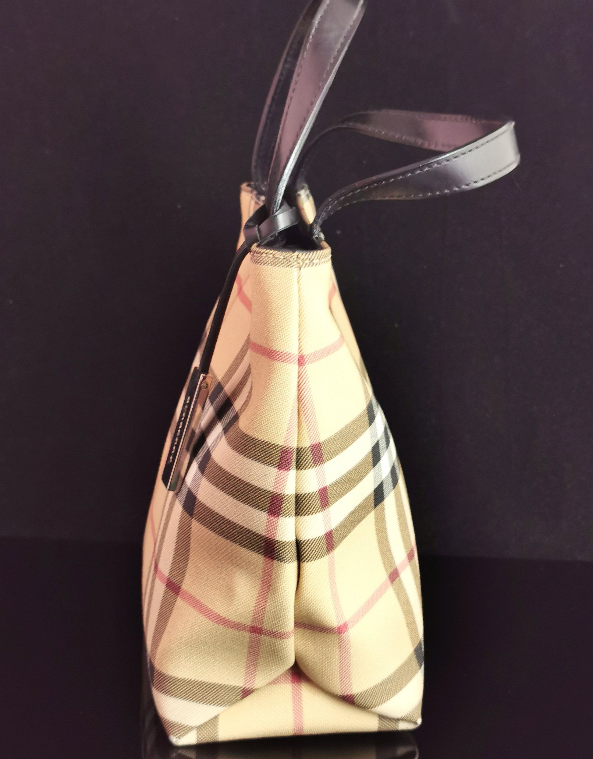 Vintage Burberry mini tote bag, handbag and coin purse For Sale at 1stDibs