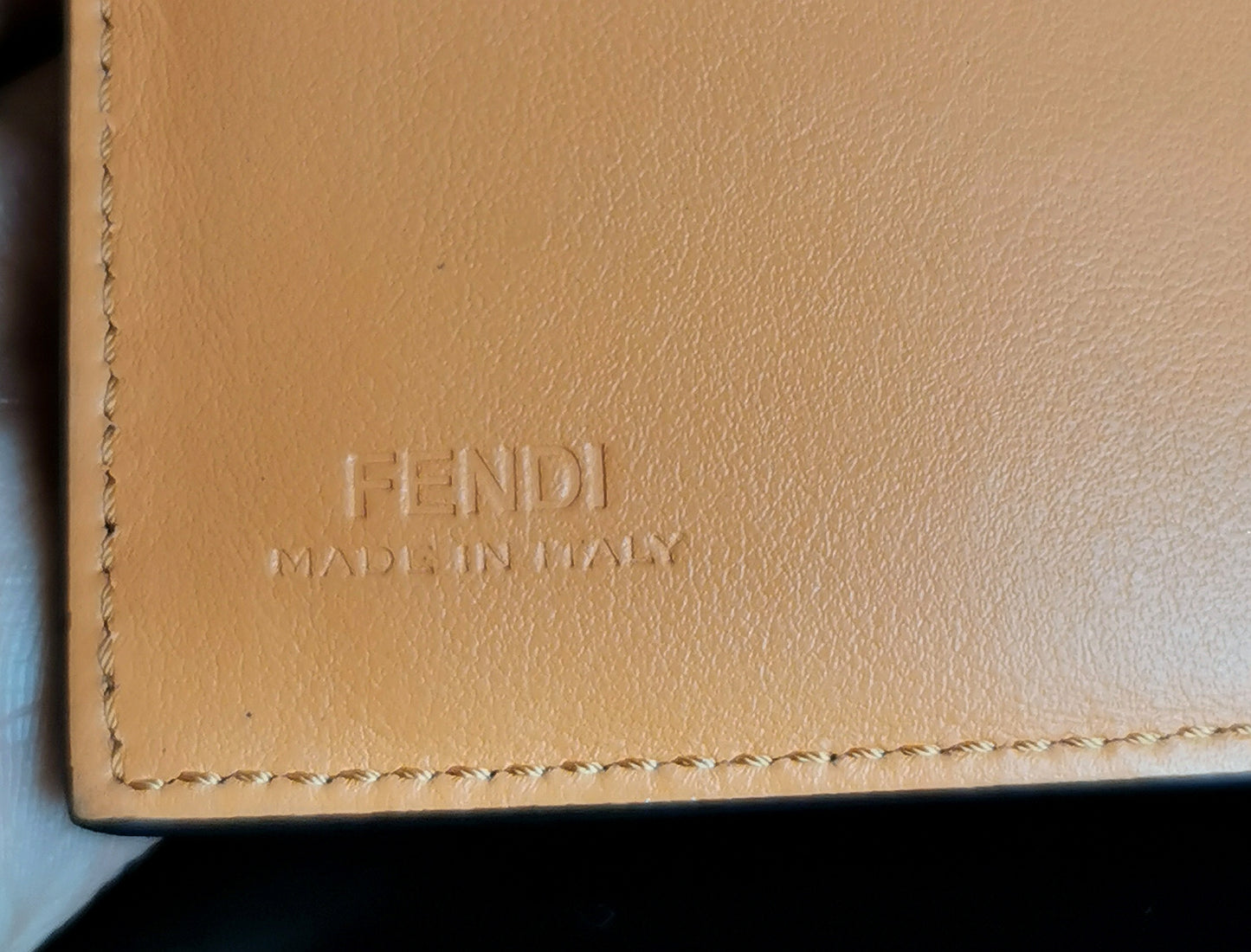Fendi coral leather clutch purse, bi fold wallet, boxed