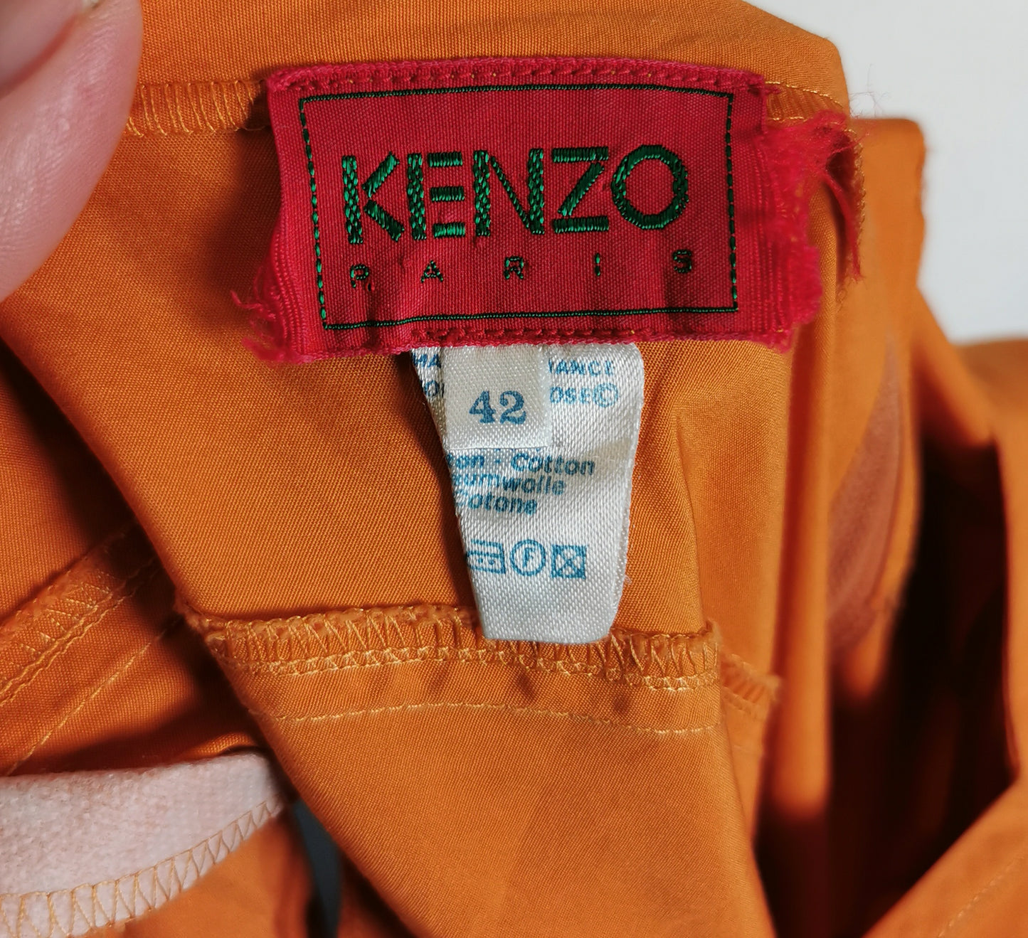 Vintage 1980s Kenzo burnt orange cotton sun dress