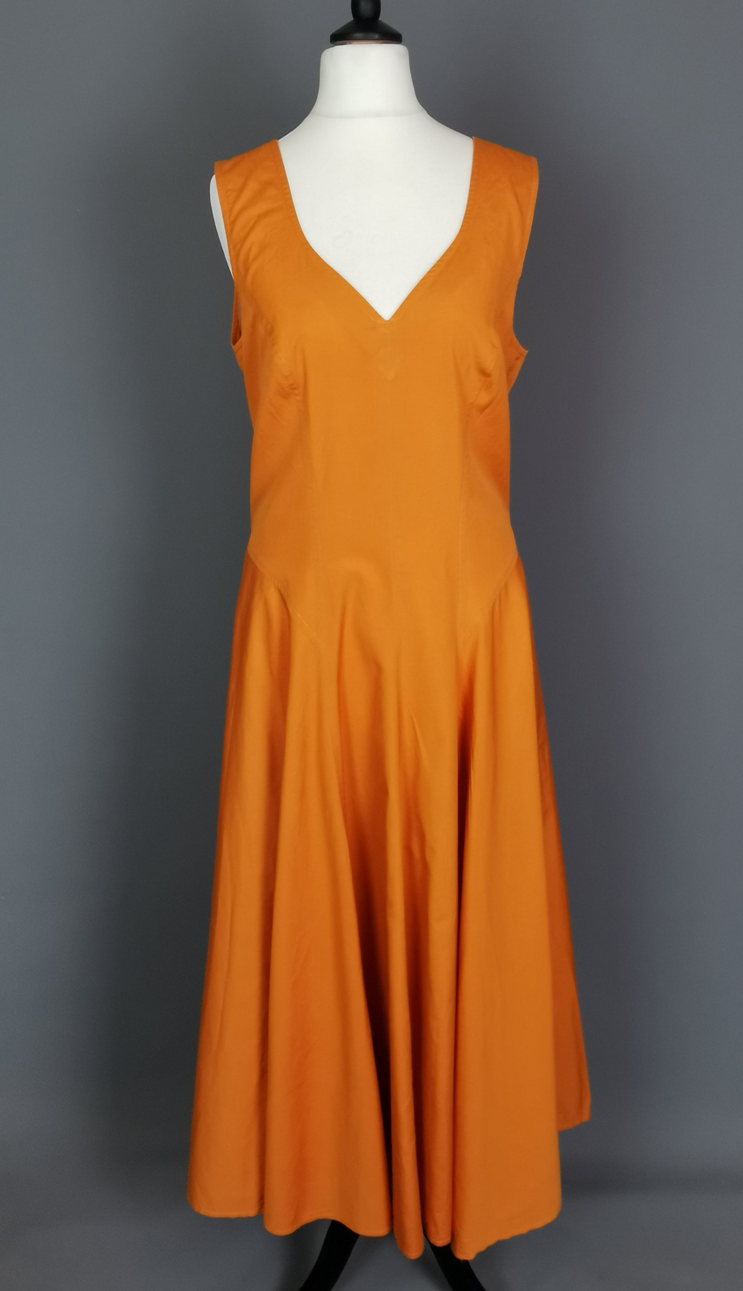 Vintage 1980s Kenzo burnt orange cotton sun dress
