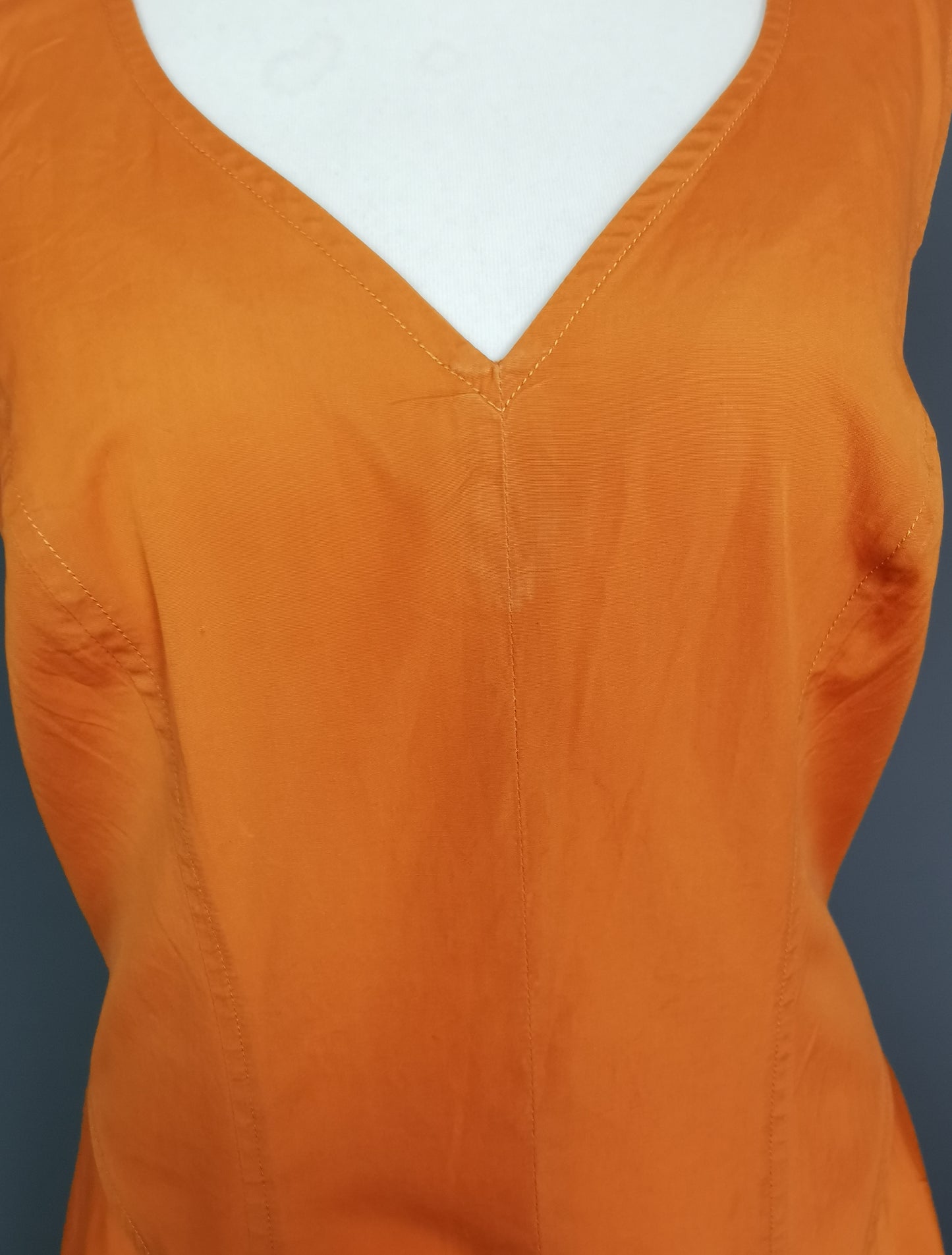 Vintage 1980s Kenzo burnt orange cotton sun dress