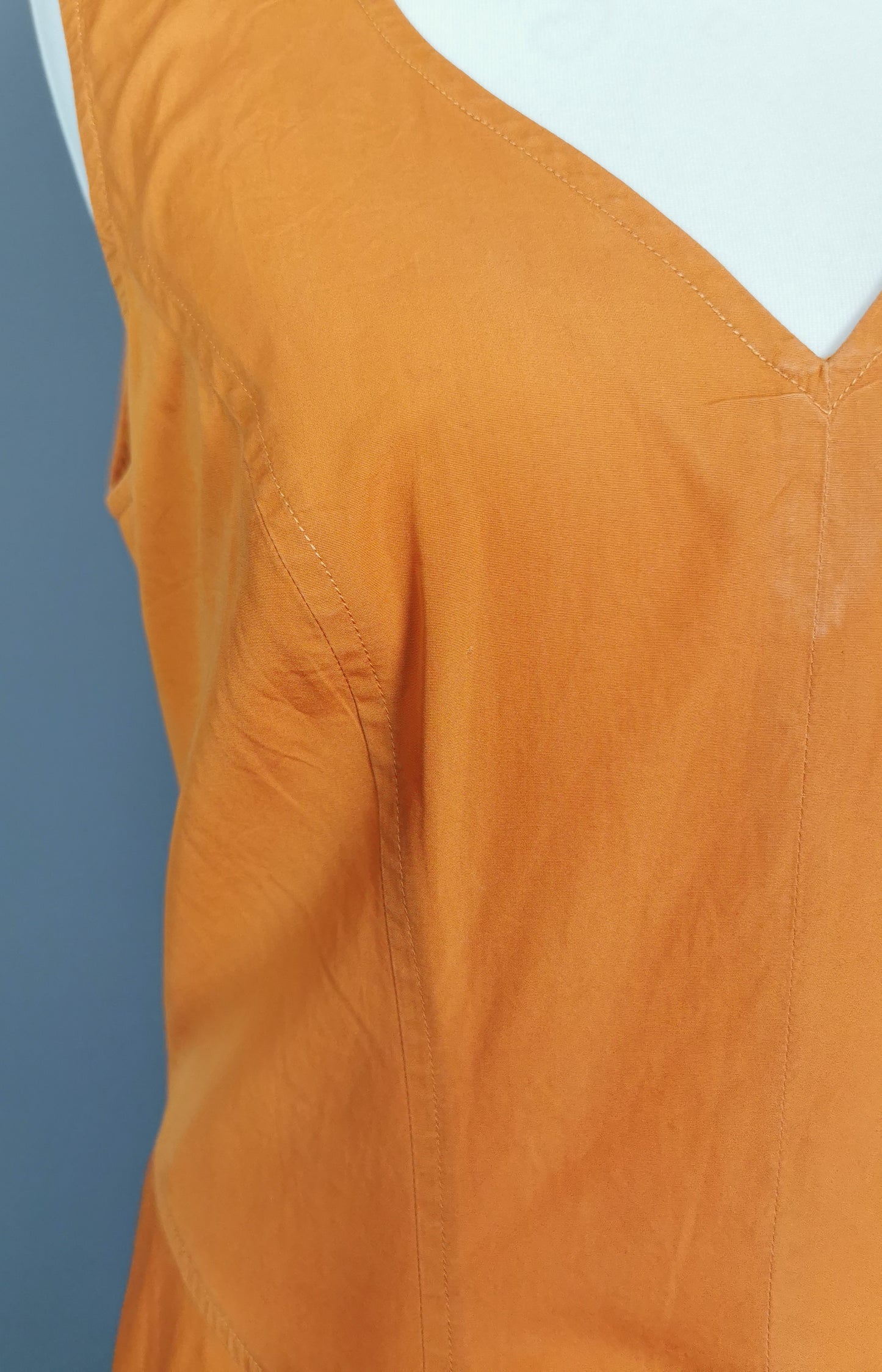 Vintage 1980s Kenzo burnt orange cotton sun dress