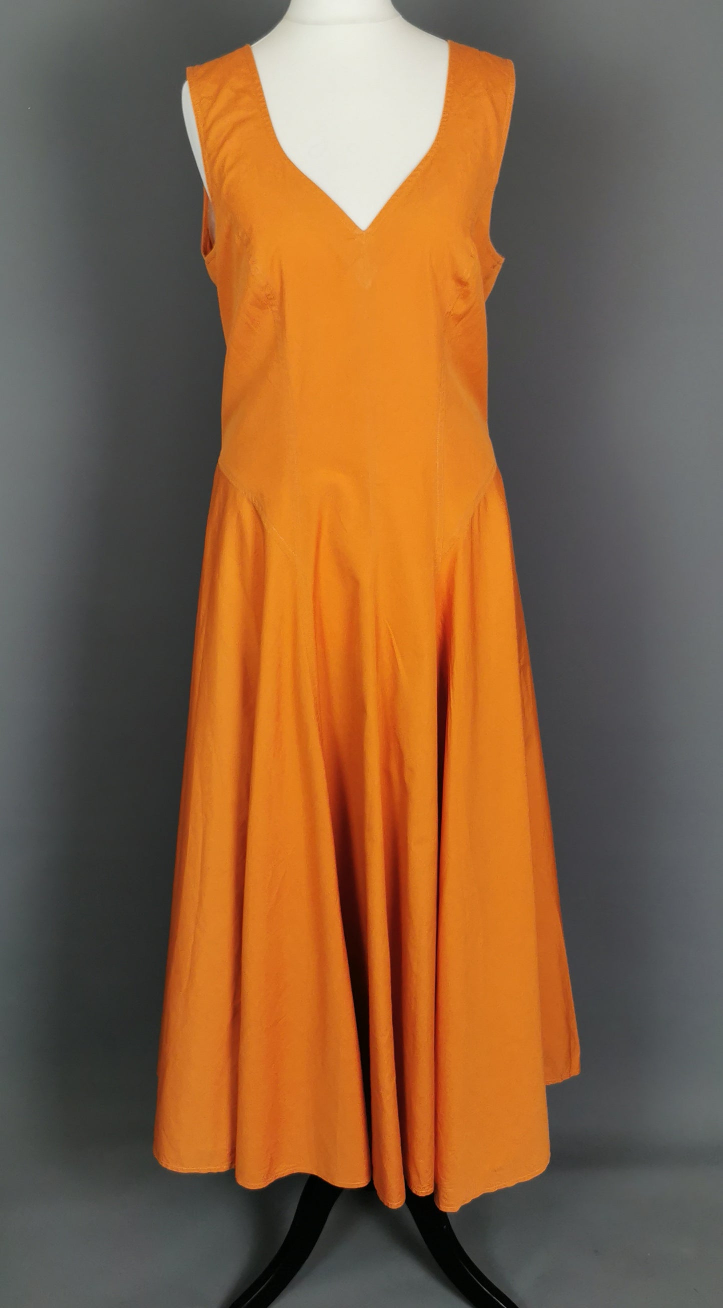 Vintage 1980s Kenzo burnt orange cotton sun dress