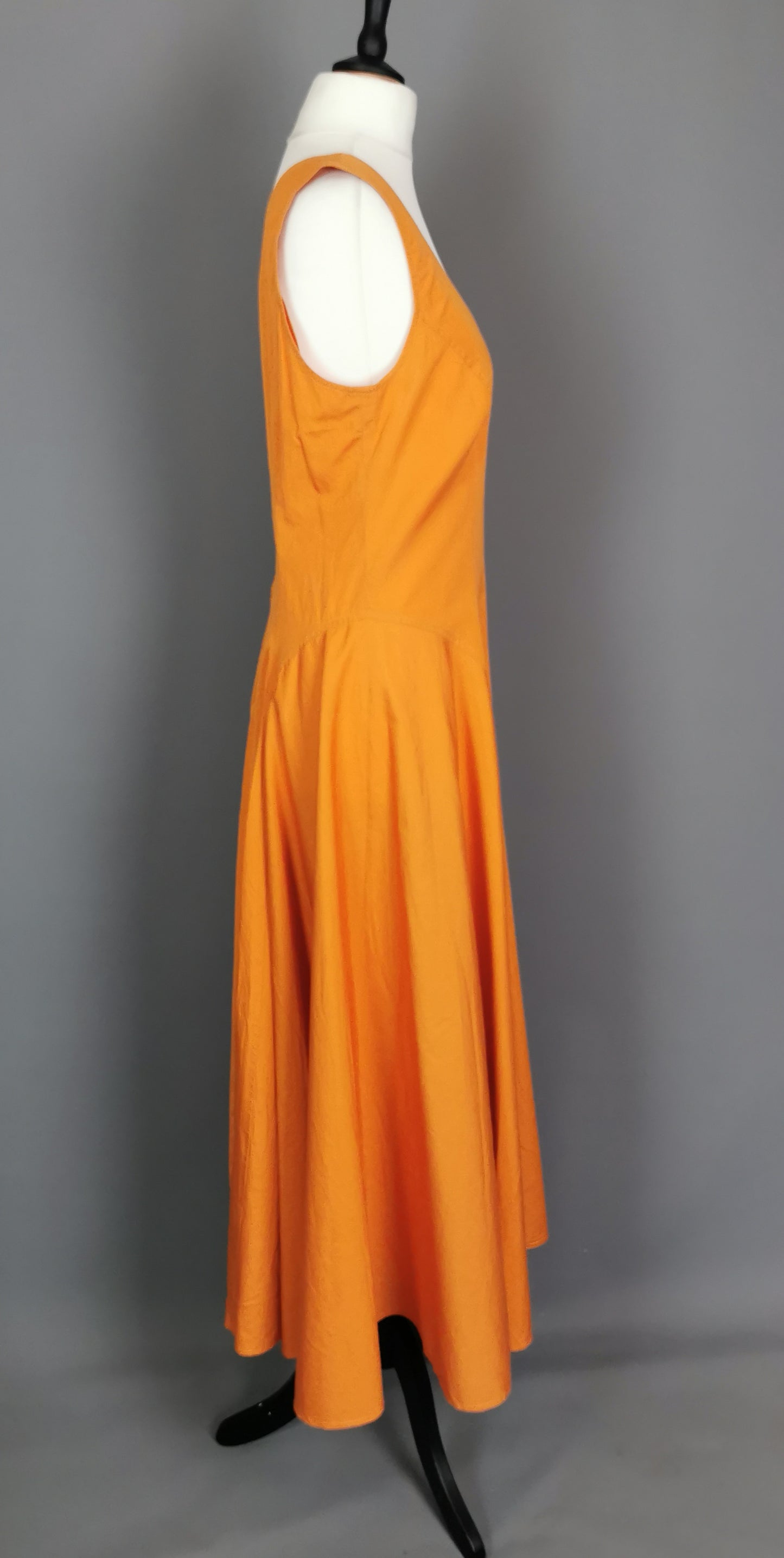 Vintage 1980s Kenzo burnt orange cotton sun dress