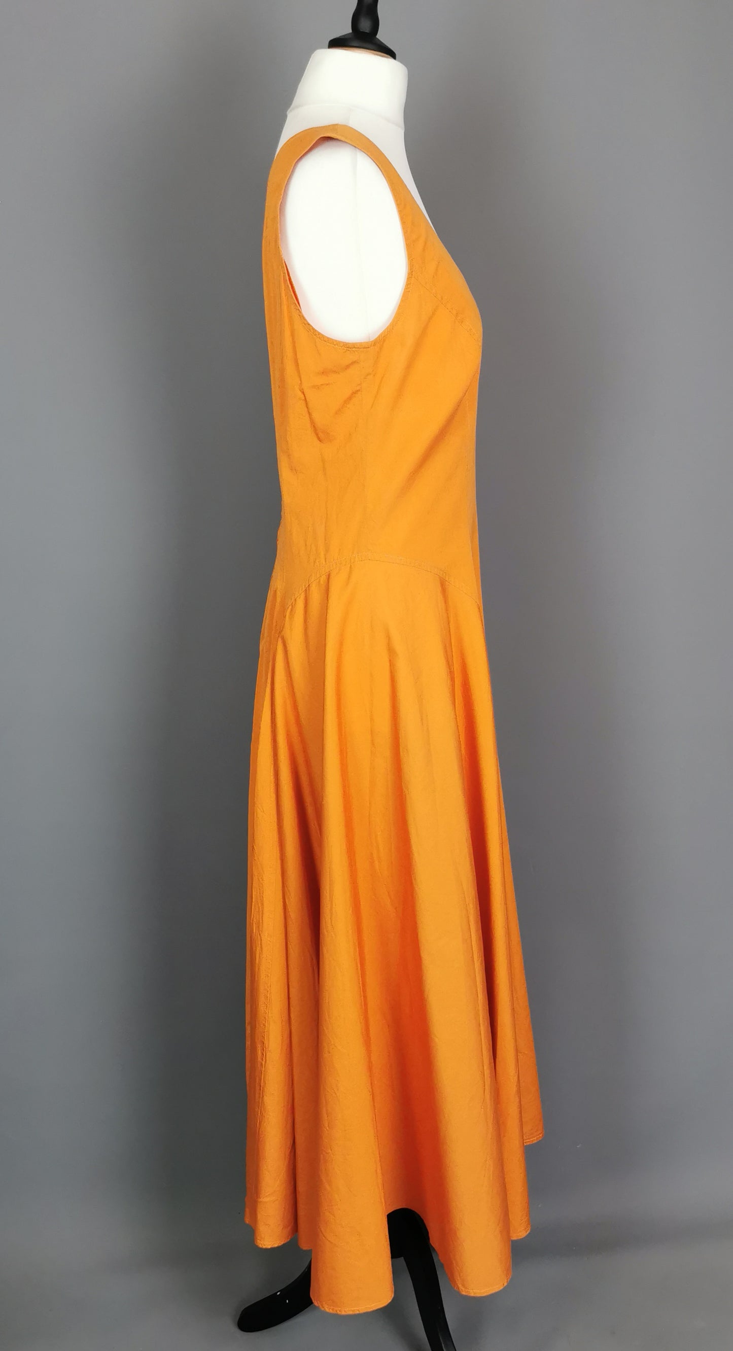 Vintage 1980s Kenzo burnt orange cotton sun dress