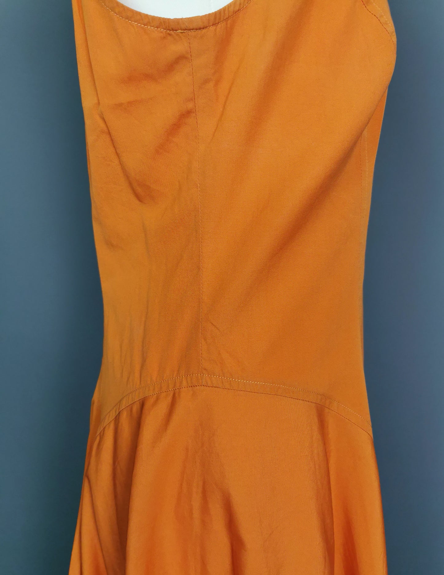 Vintage 1980s Kenzo burnt orange cotton sun dress