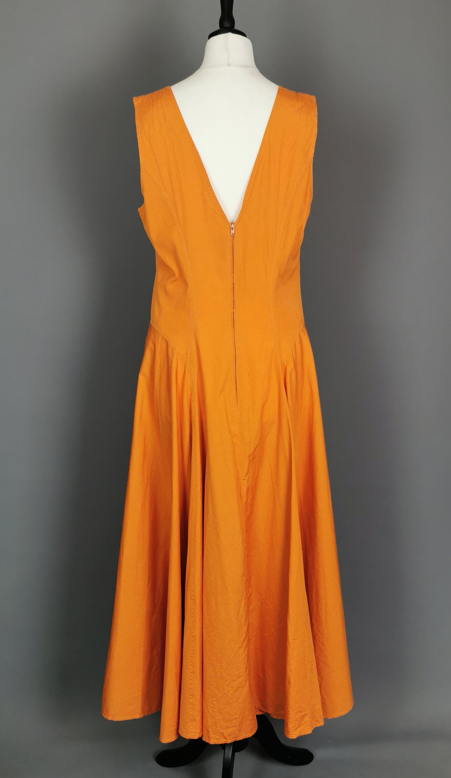 Vintage 1980s Kenzo burnt orange cotton sun dress