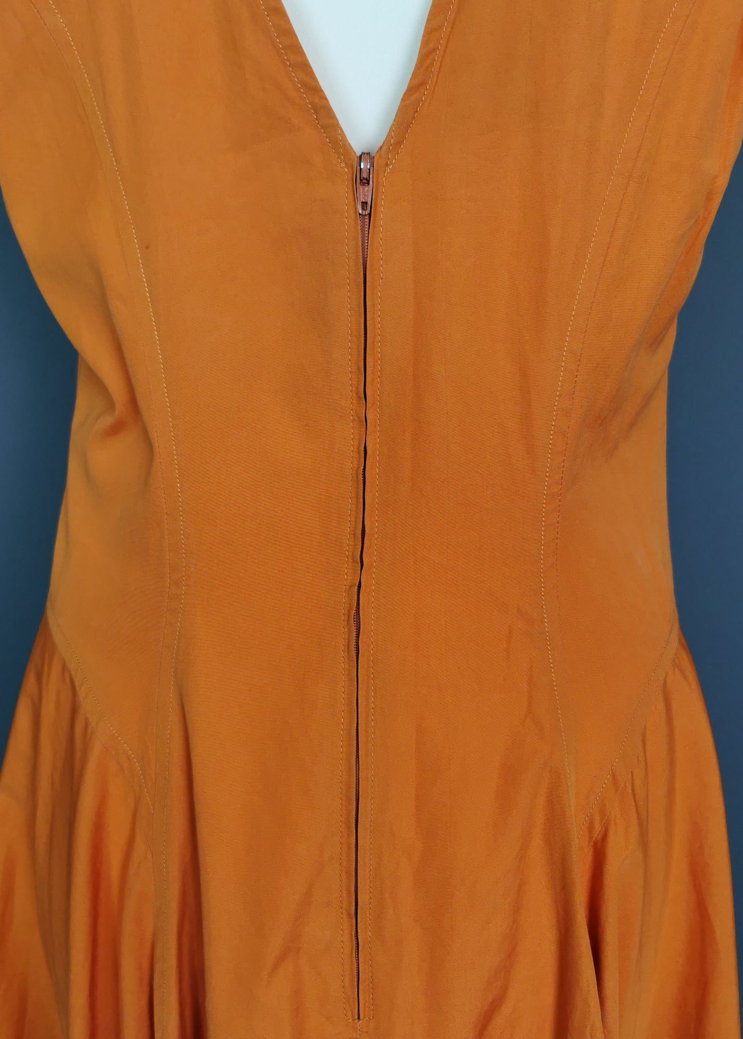 Vintage 1980s Kenzo burnt orange cotton sun dress