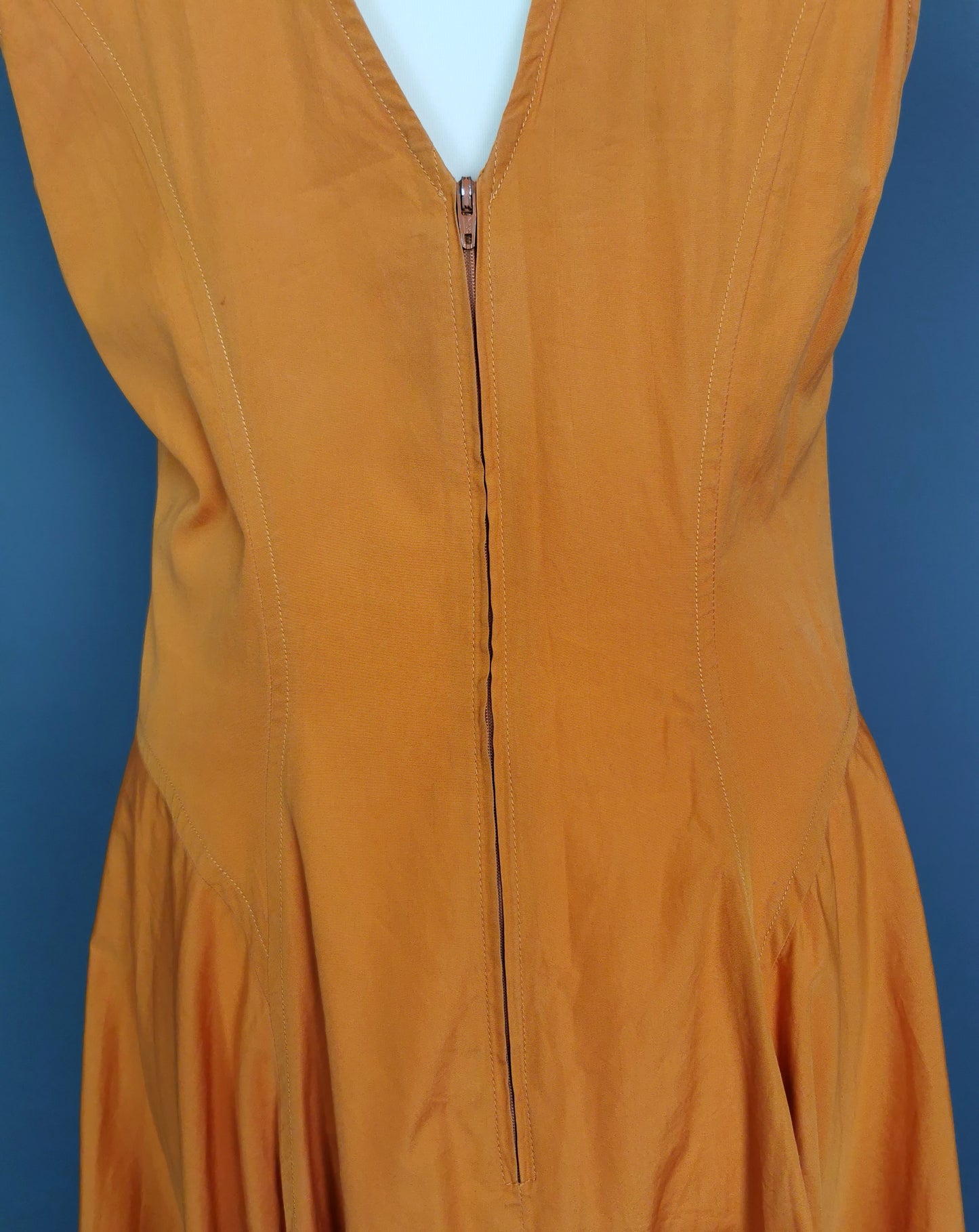 Vintage 1980s Kenzo burnt orange cotton sun dress