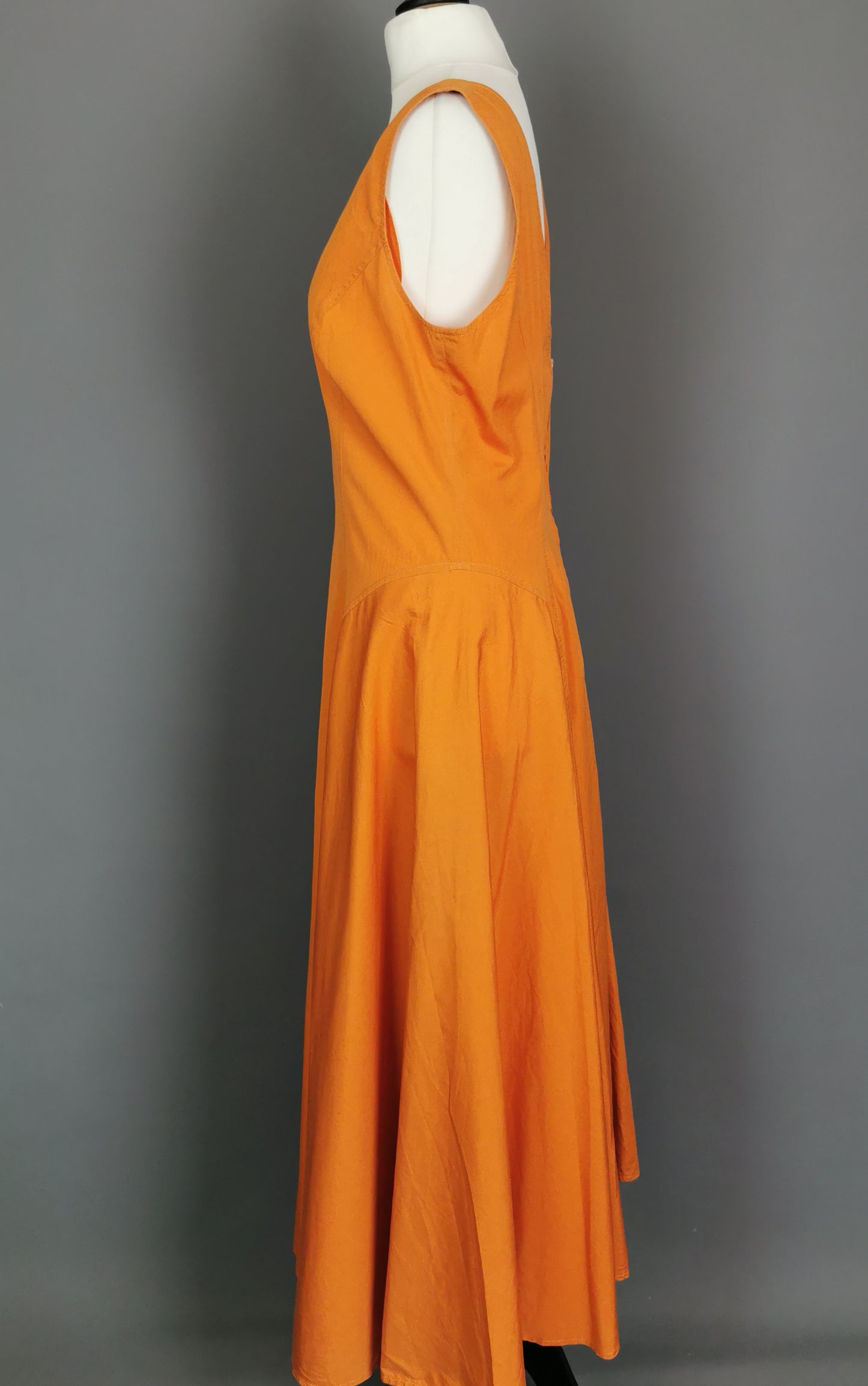 Vintage 1980s Kenzo burnt orange cotton sun dress