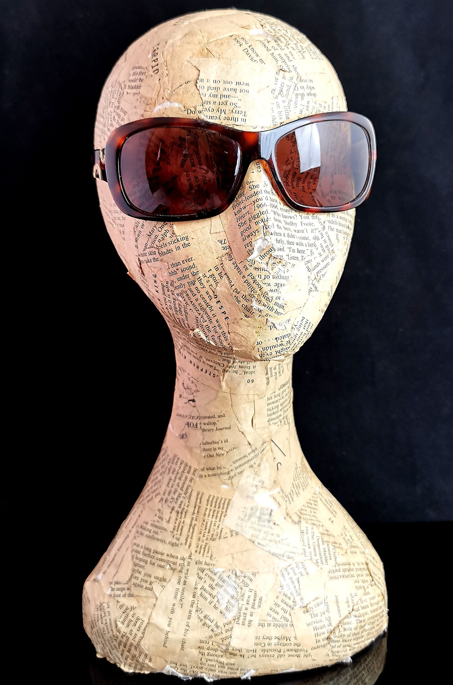 Bvlgari faux tortoiseshell sunglasses, gold tone logo