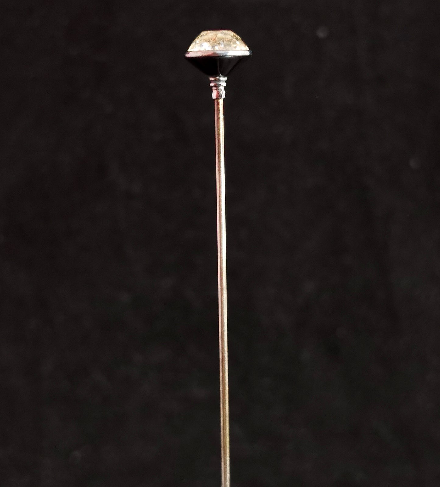 Antique silver and paste hat pin, 1910s, Charles Horner