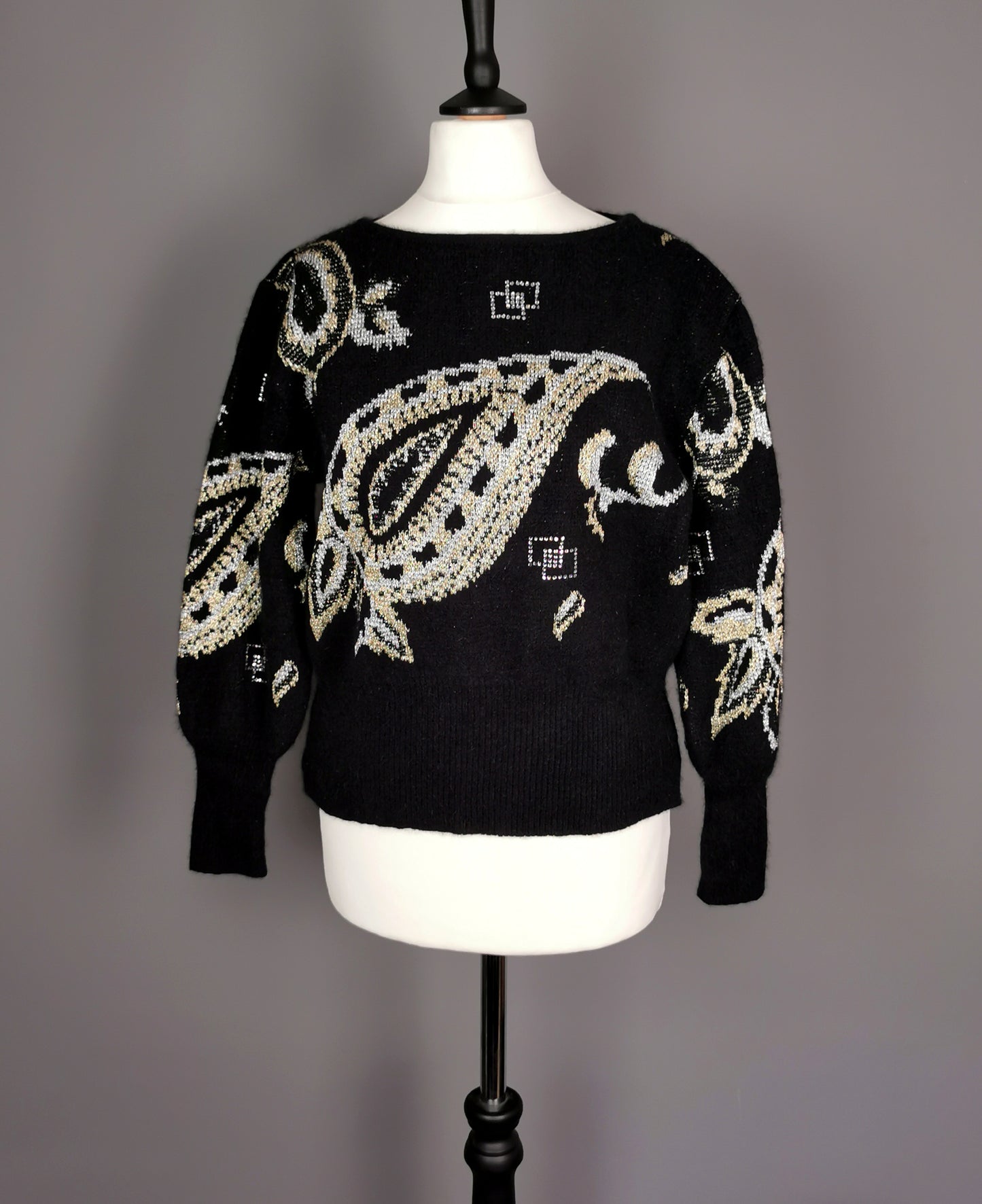 Vintage 80s Metallic knit sweater, Mondi
