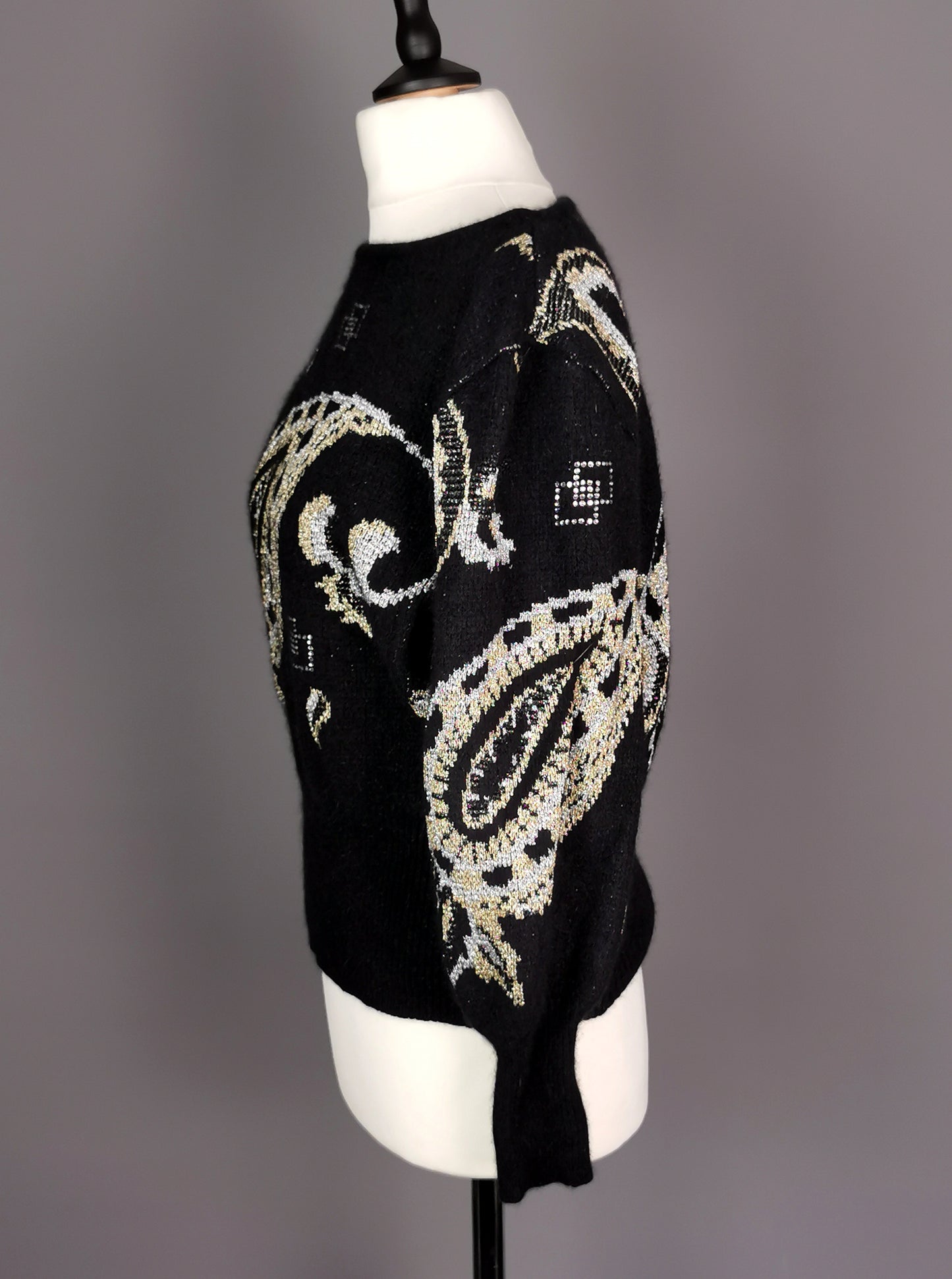 Vintage 80s Metallic knit sweater, Mondi