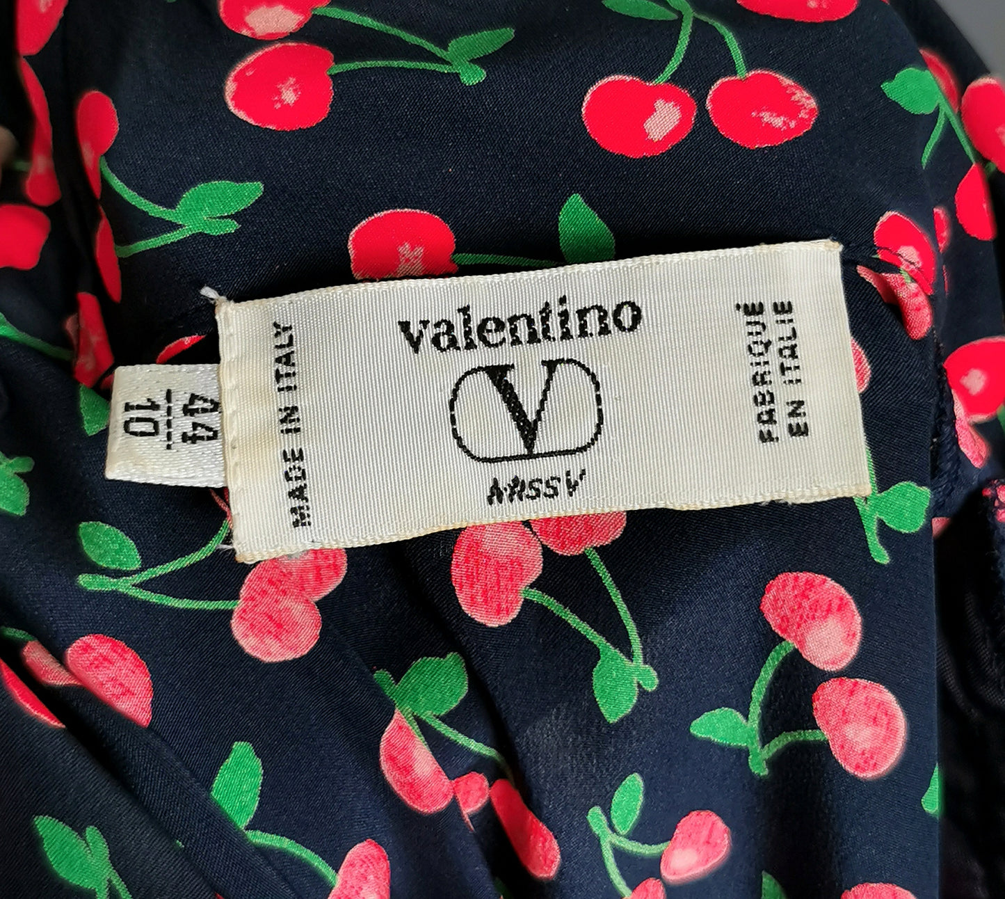 Vintage Valentino cherry print Silk blouse