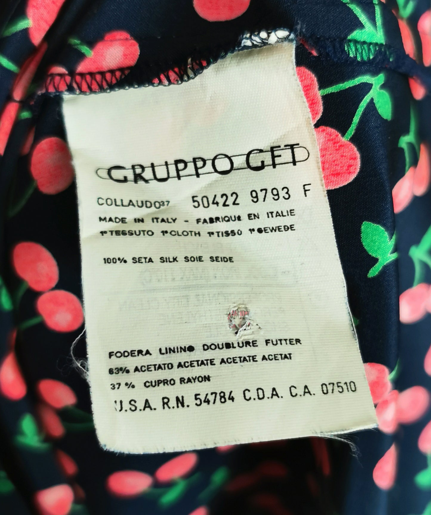 Vintage Valentino cherry print Silk blouse