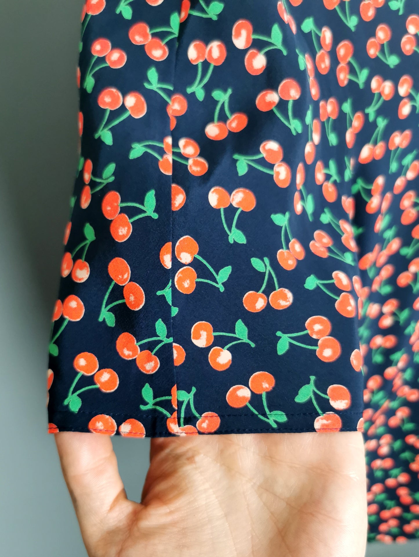 Vintage Valentino cherry print Silk blouse