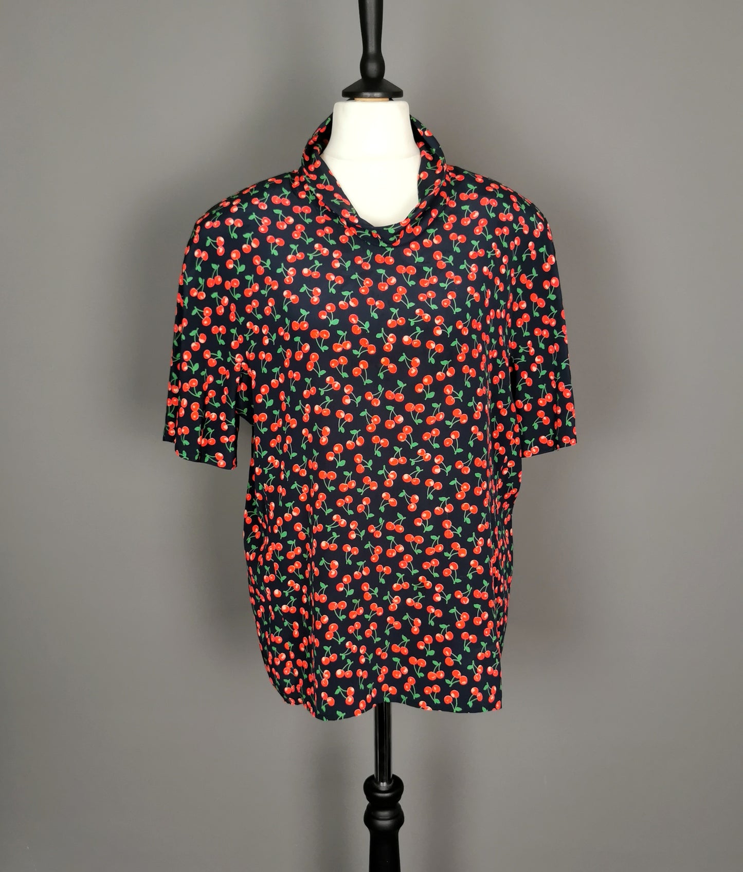 Vintage Valentino cherry print Silk blouse