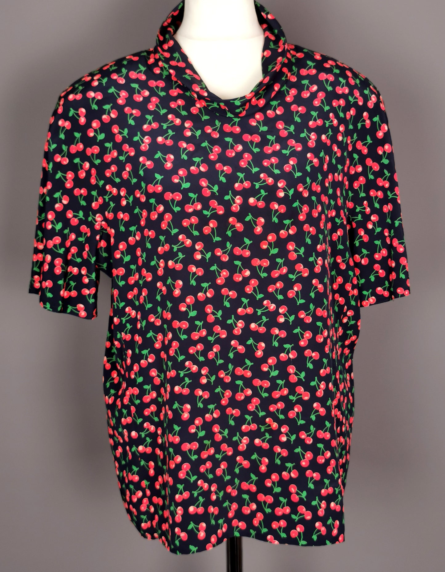 Vintage Valentino cherry print Silk blouse
