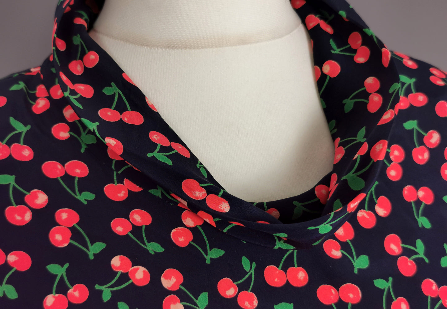 Vintage Valentino cherry print Silk blouse