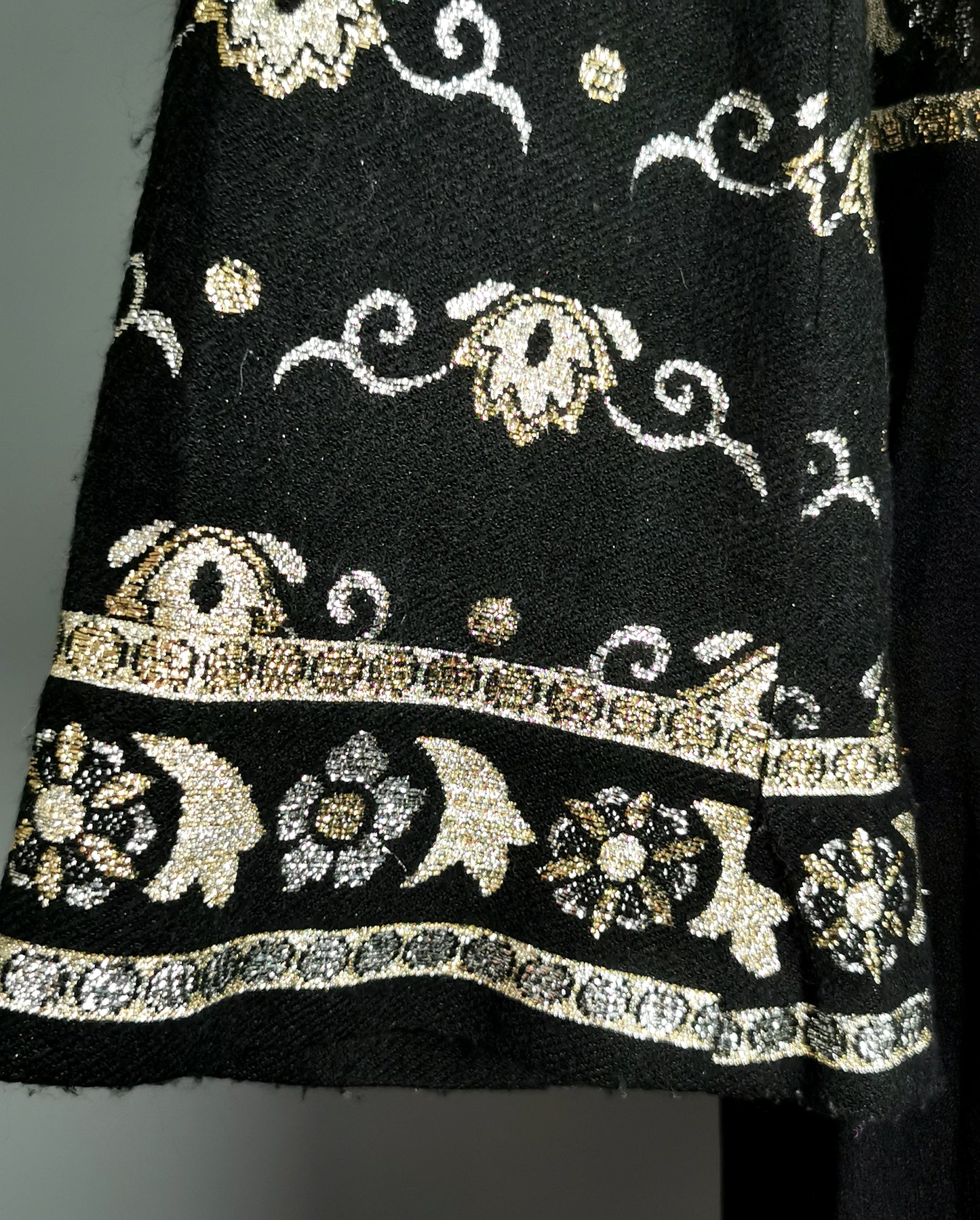 Vintage 1970s Brocade maxi dress, Bell sleeve