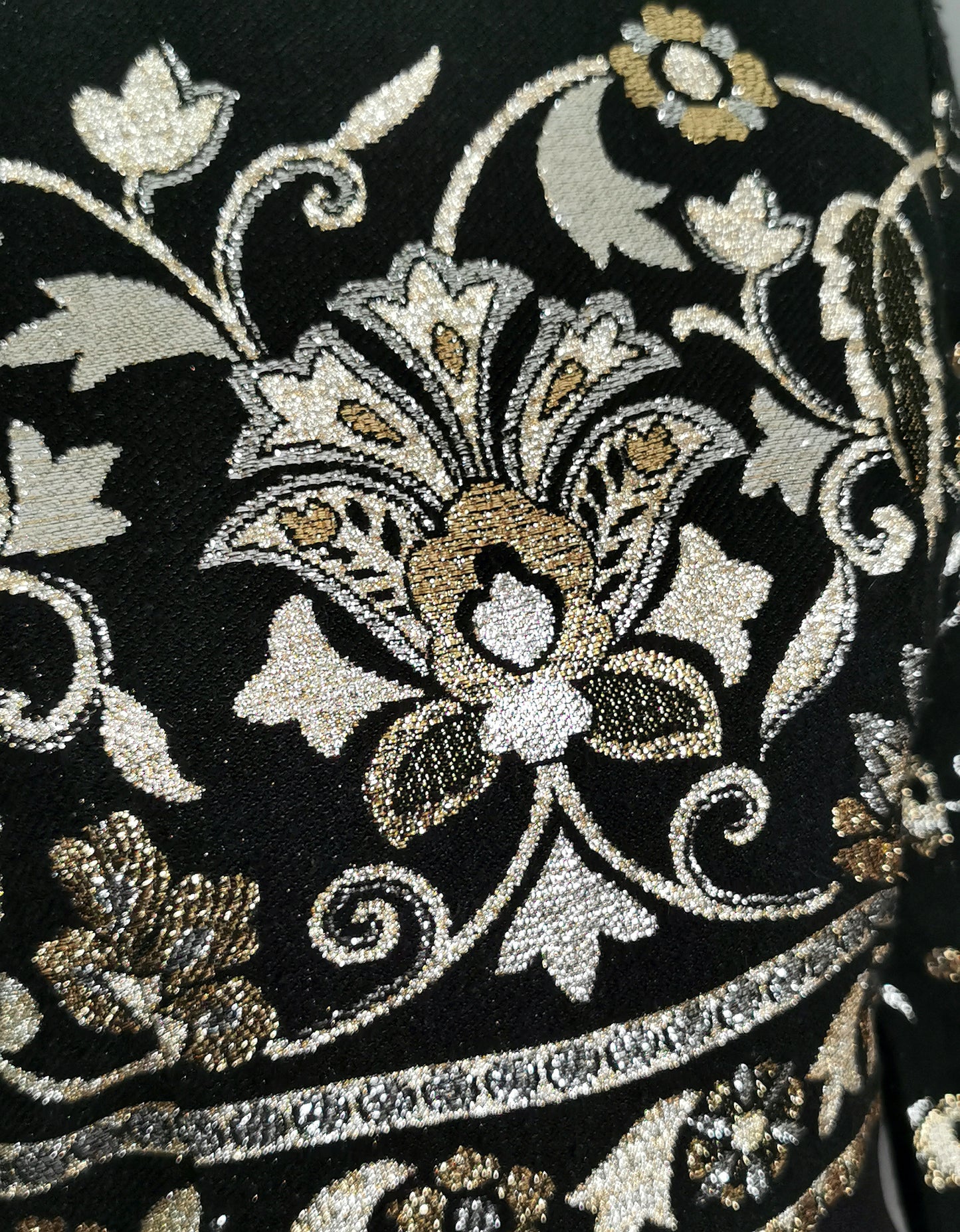 Vintage 1970s Brocade maxi dress, Bell sleeve