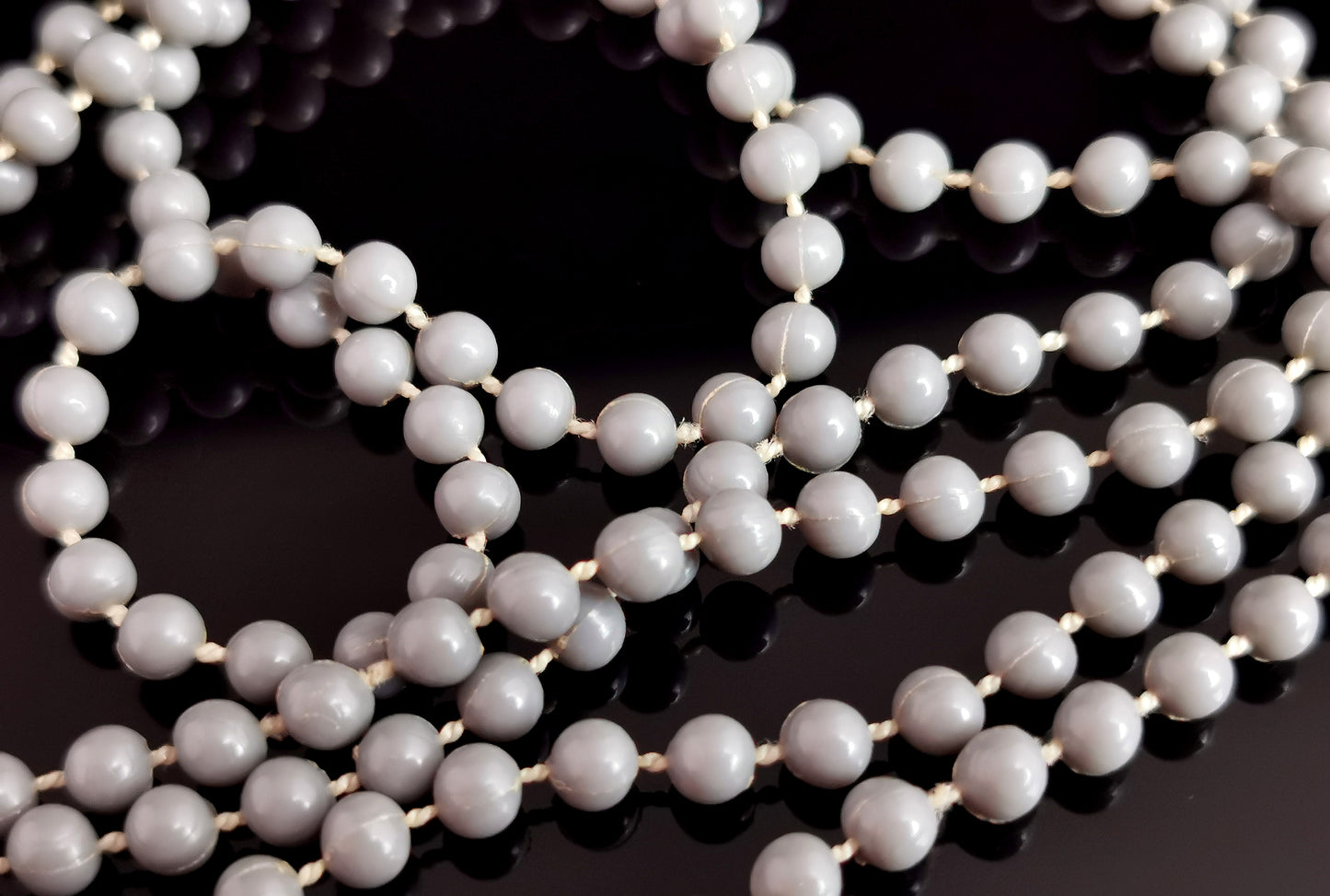 Vintage mid century bead necklace, long length