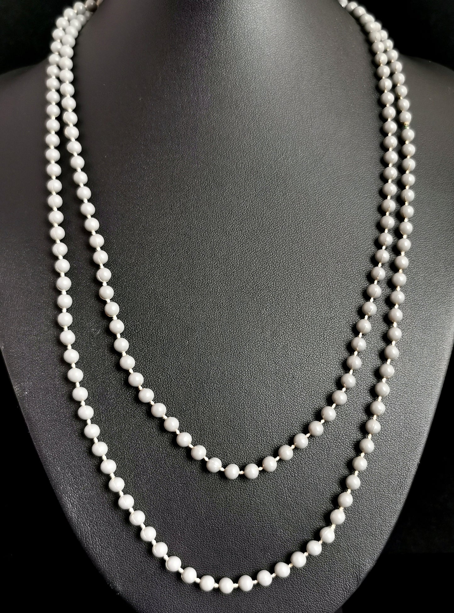 Vintage mid century bead necklace, long length