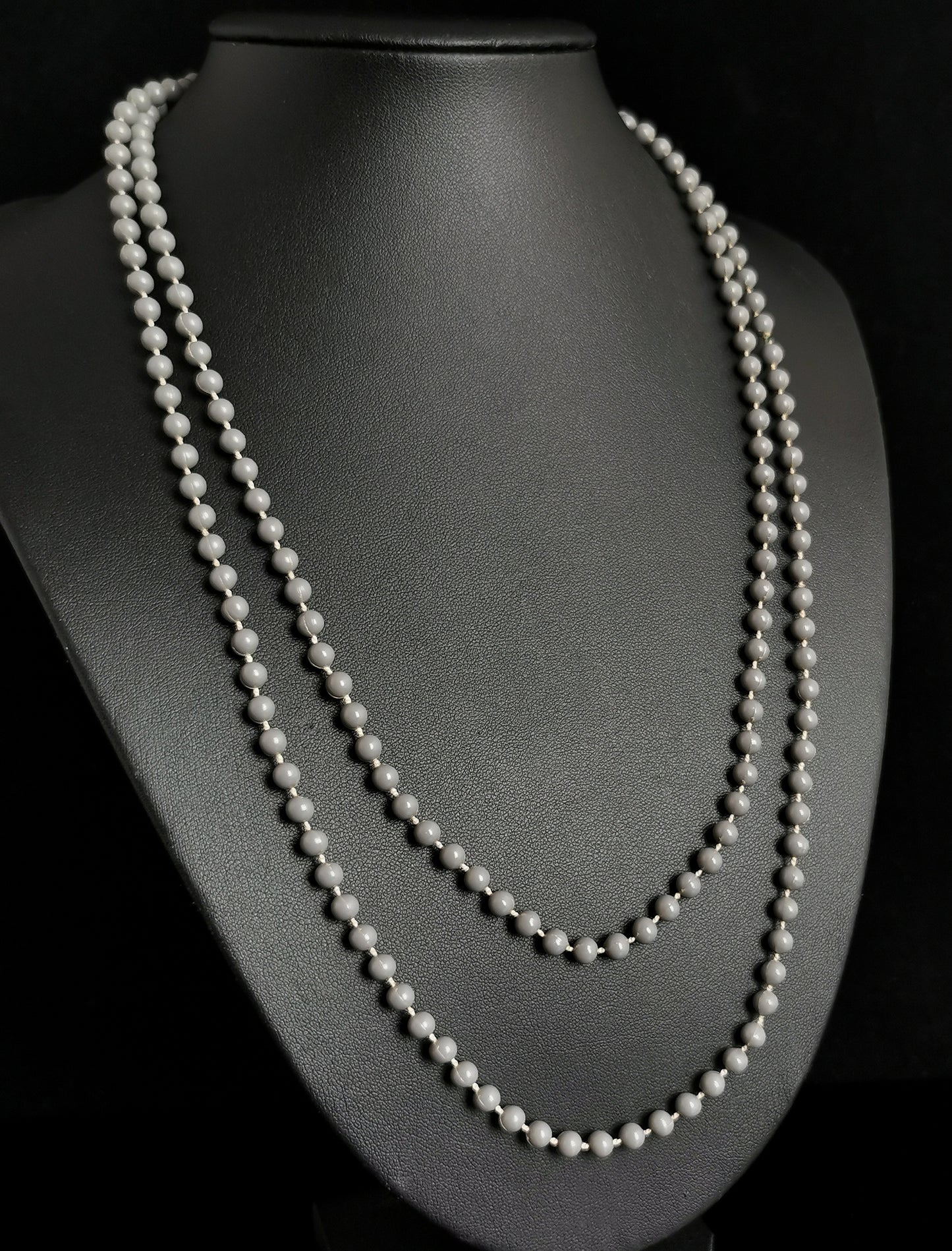 Vintage mid century bead necklace, long length