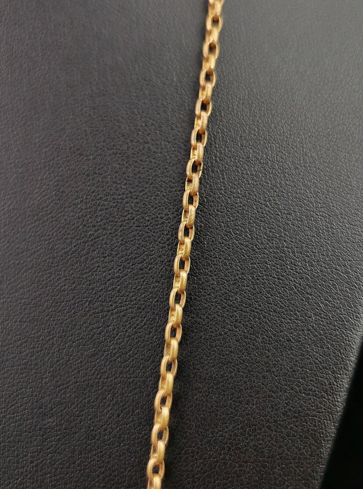 Antique Victorian longuard chain necklace, rolo link Gold plated