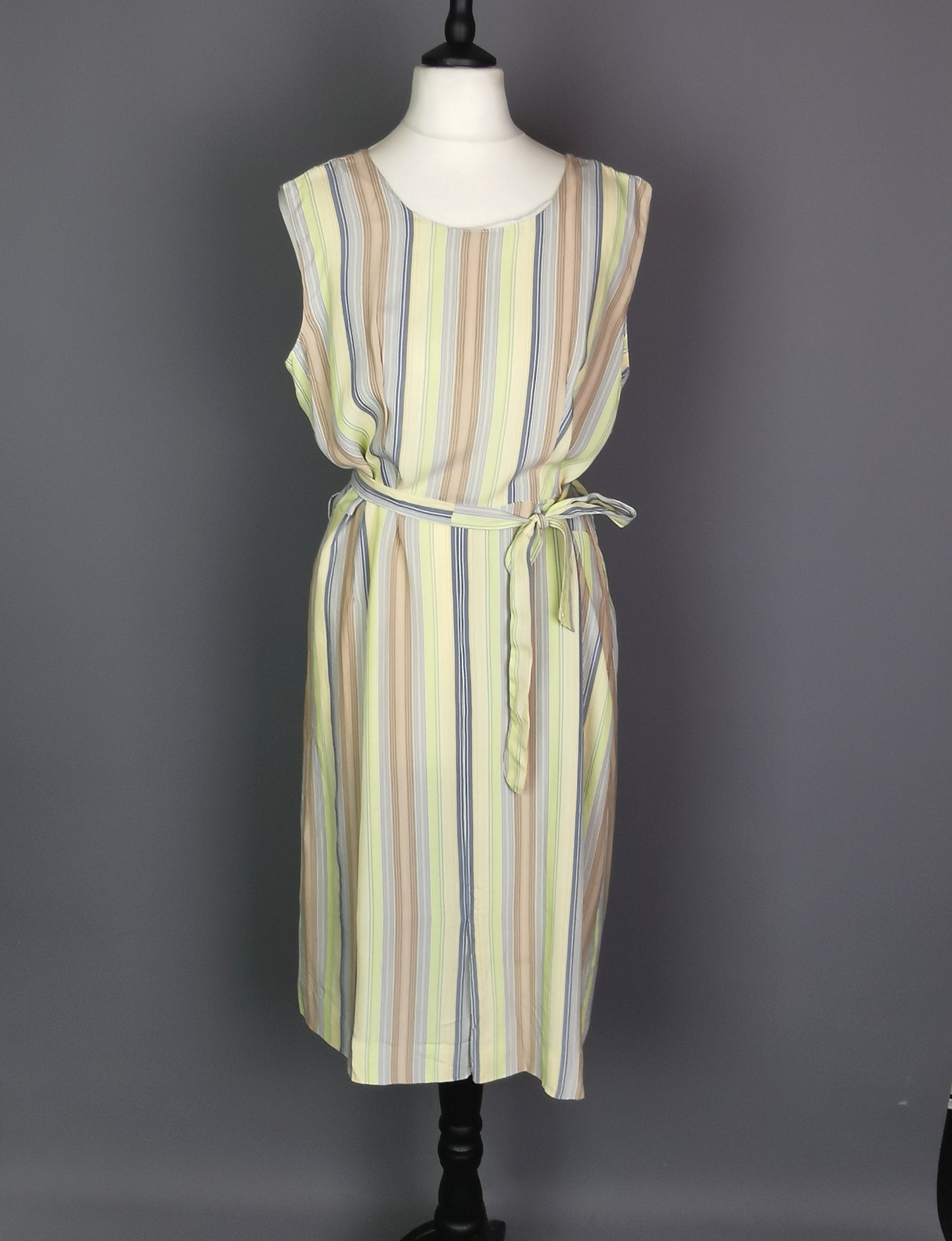 Vintage striped day dress, 1930's, Rayon