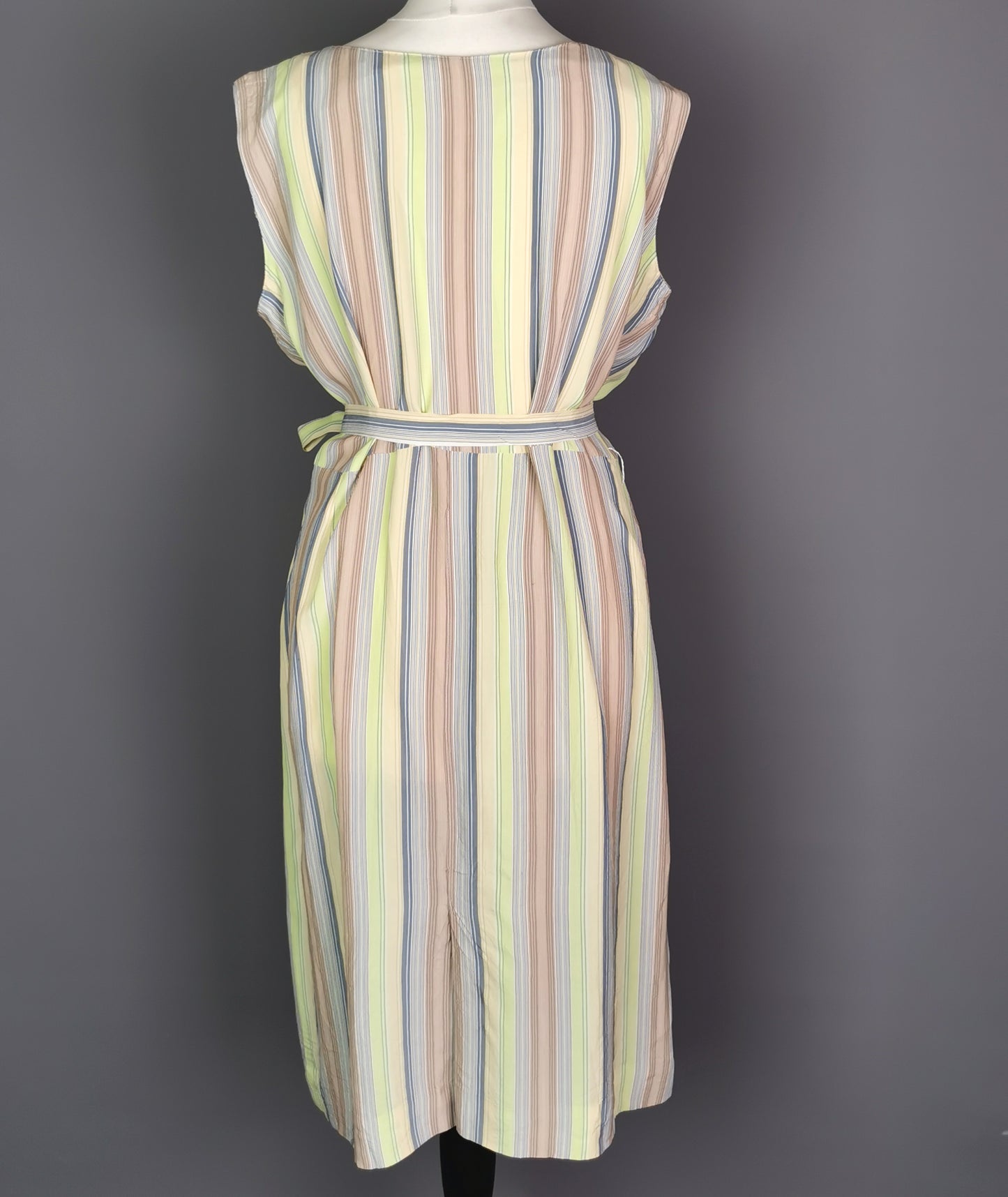 Vintage striped day dress, 1930's, Rayon