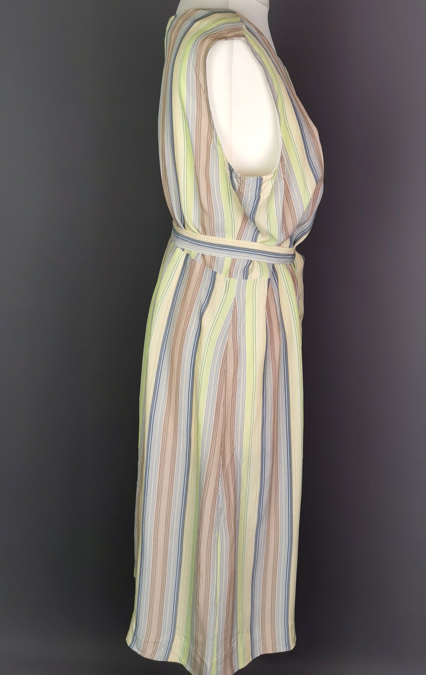 Vintage striped day dress, 1930's, Rayon