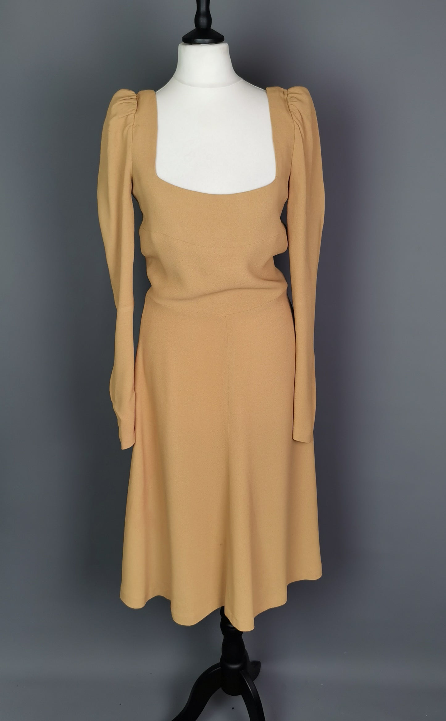 Vintage 1970s Biba dress, mustard Yellow