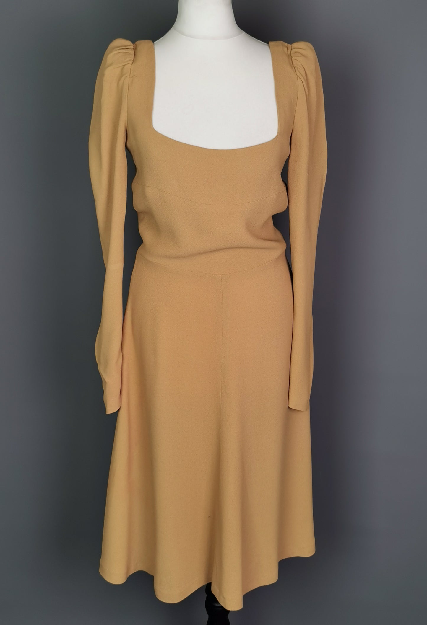 Vintage 1970s Biba dress, mustard Yellow