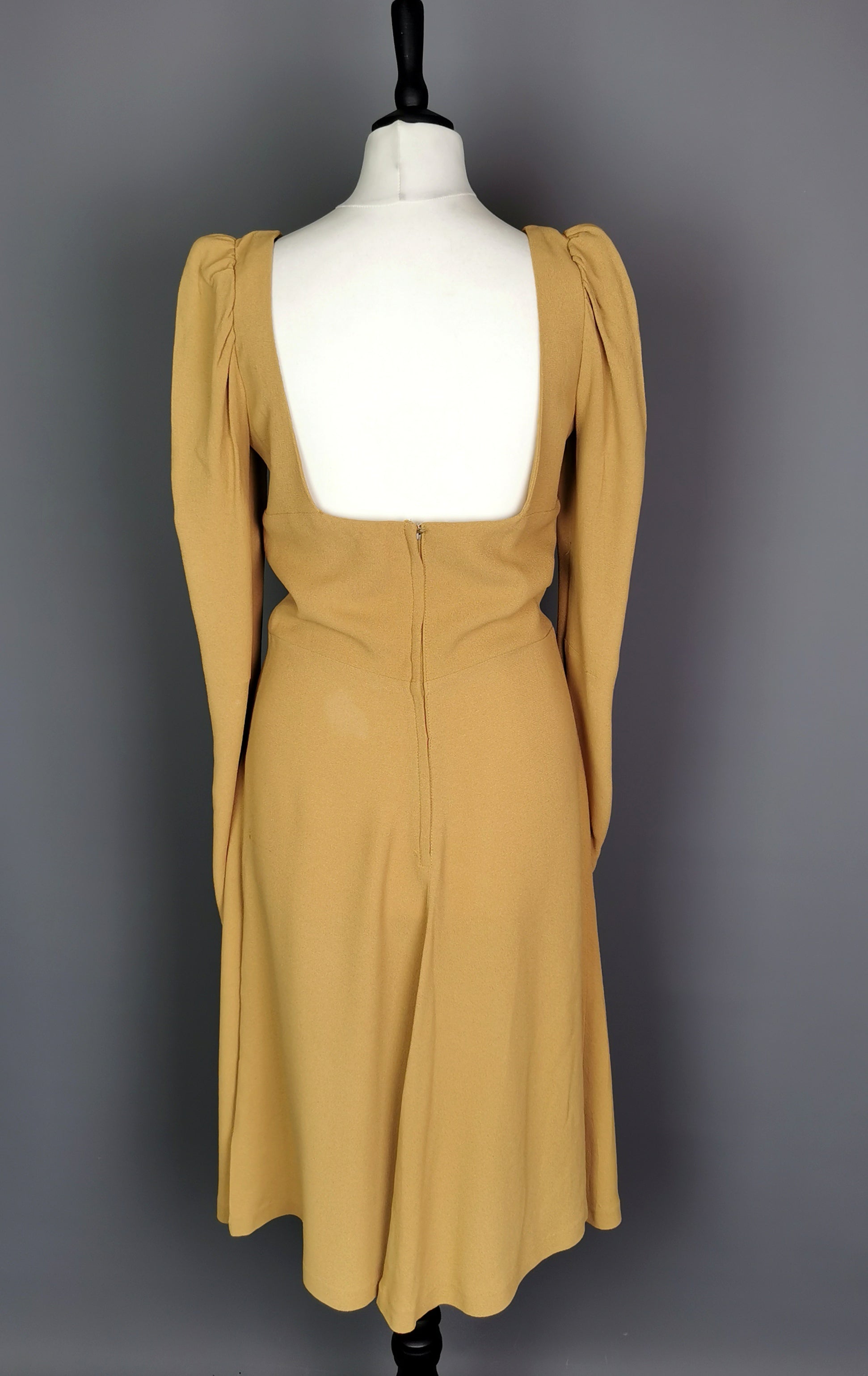 Vintage 1970s Biba dress, mustard Yellow - Main Image