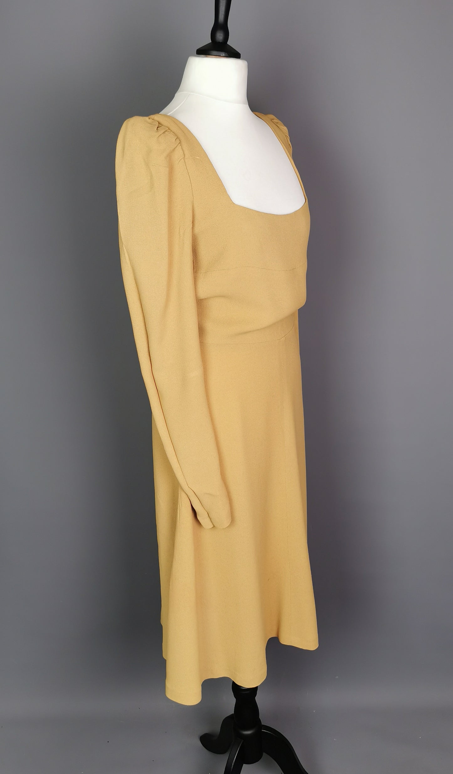 Vintage 1970s Biba dress, mustard Yellow