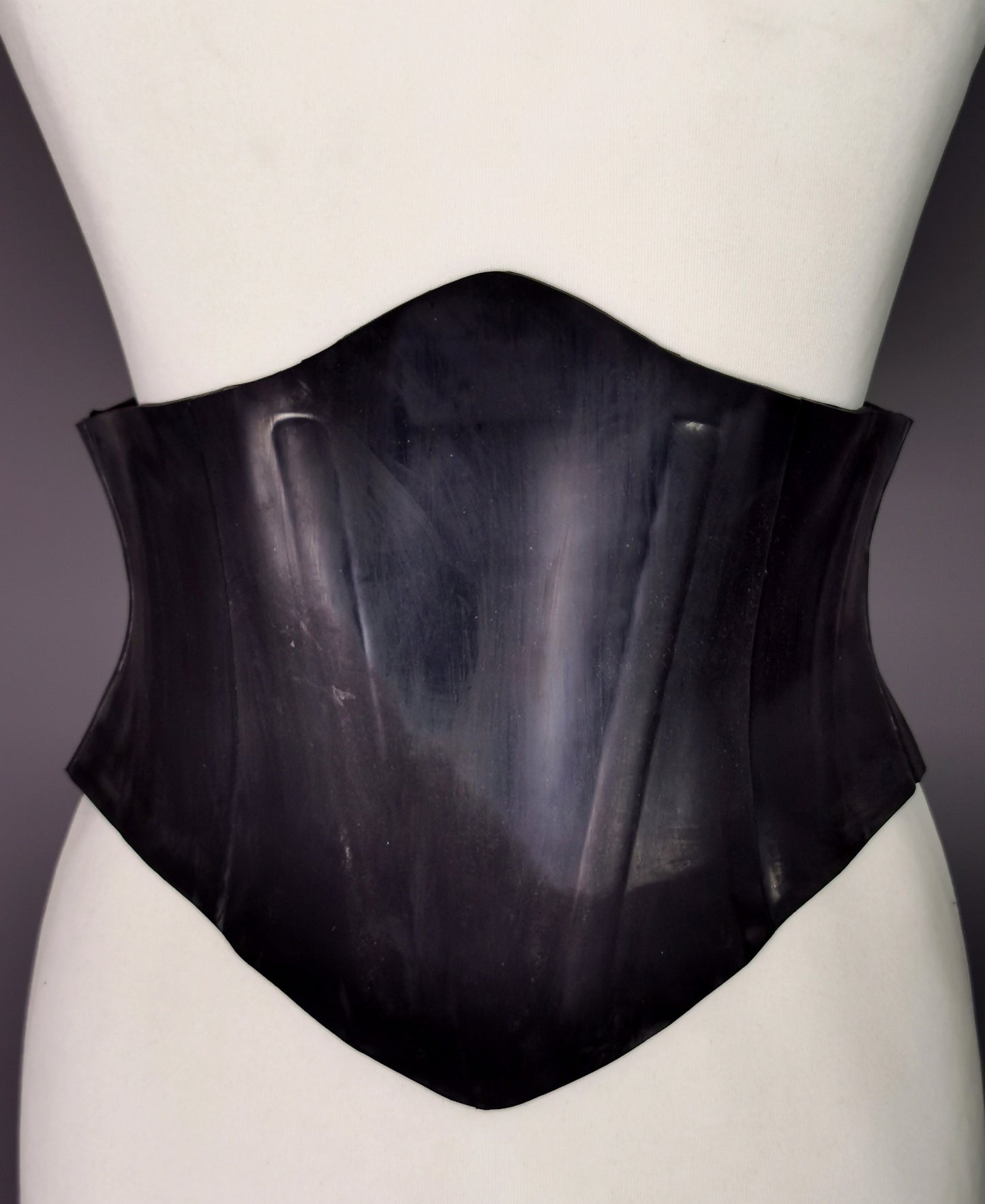 Vintage Latex corset waist cincher belt, Buckles and zip