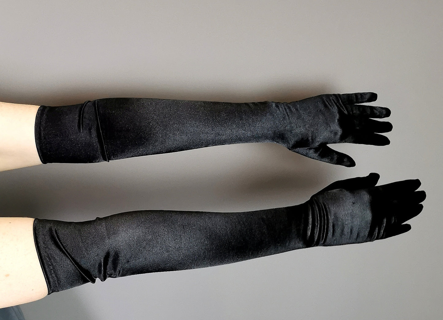 Vintage black long length opera gloves