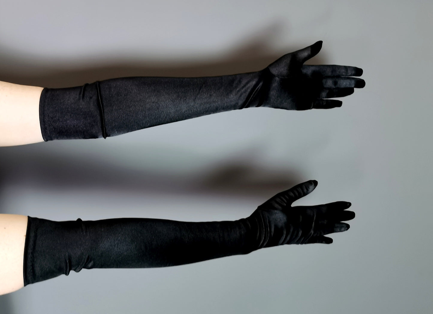 Vintage black long length opera gloves