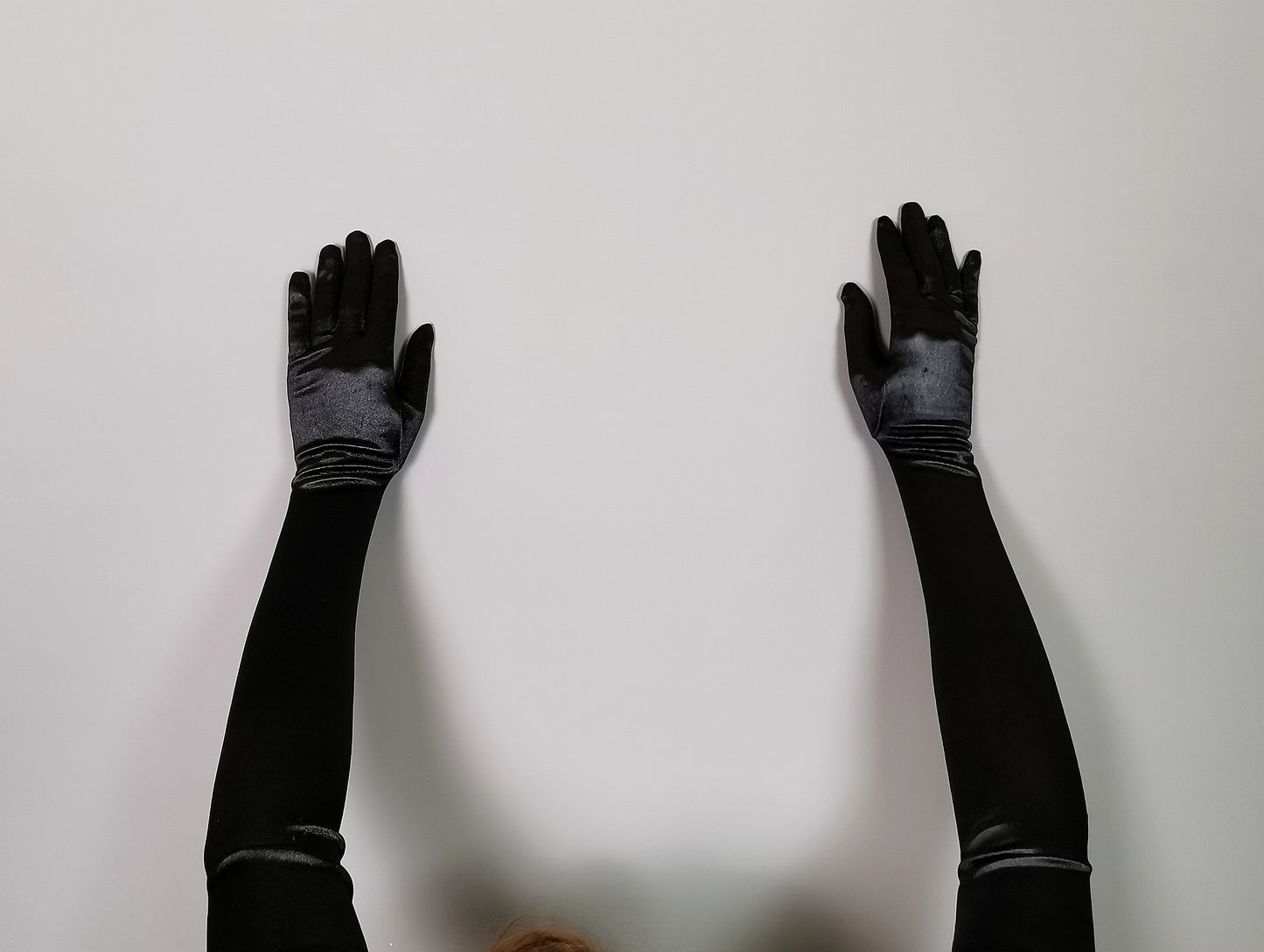 Vintage black long length opera gloves